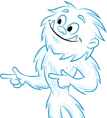 Migoi the Yeti pointing left